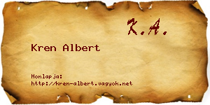 Kren Albert névjegykártya