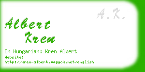 albert kren business card